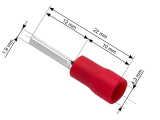 43-022# Konektor tulejkowy izolowany 1,9/22mm kabel 4,3mm 100szt.