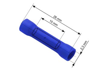 43-026# Konektor łącznik izolowany 2,3/26mm niebieski 100szt.