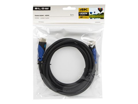92-638# Przyłącze hdmi-hdmi blue proste 3m 4k`