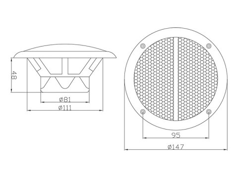 30-712# Głośnik sufitowy ws-150 135mm 50w/8ohm biały