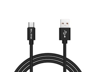 66-095# Przyłącze usb a - micro b 1,0m plecionka czarny blister