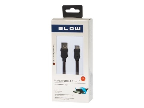 66-126# Przyłacze usb 3.0 a - usb-c 1m plecionka bl