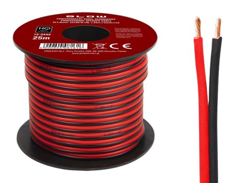 73-344# Przewód głośnikowy 2x1,00mm czarno-czerwony 25m