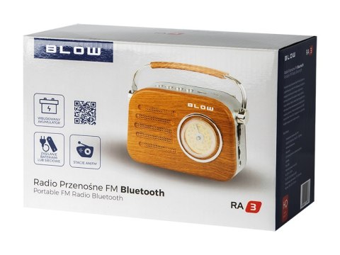 77-532# Radio przenośne analogowe fm bt blow ra3 retro`