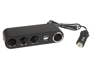 96-875# Rozgałęźnik zapalniczki samochodowej 1xwtyk/4xgniazdo+usb cs-42 kabel"