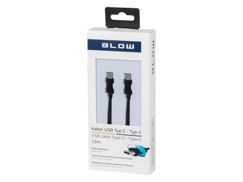 66-156# Przyłącze usb-c - usb-c 2.0 1,5m czarne plecionka