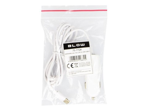 75-772# Ładowarka samochodowa kabel usb-c 5v 2,1a 12-24v