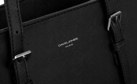 Pojemna shopperka damska ze skóry ekoloagicznej z dopinanym paskiem - David Jones