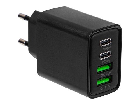 76-023# Ładowarka sieciowa gniazdousbx2 + usb-c qc+pd 65w