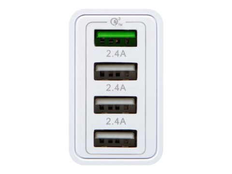 76-026# Ładowarka sieciowa gniazdo usbx3 + usb qc 30w