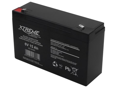 82-204# Akumulator żelowy 6v 15ah xtreme 151x94x51_4,8"
