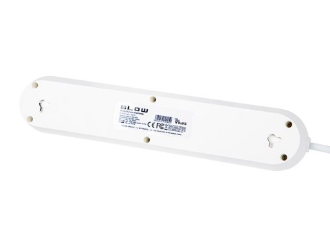 98-216# Przedłużacz sieciowy ps-320 3-gniazda 3xusb 2m biały 3x1mm