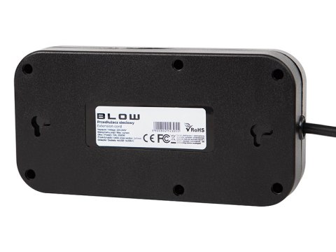 98-235# Przedłużacz sieciowy ps-350u 3-gniazda 4xusb 1xusb-c 5m czarny 3x1mm