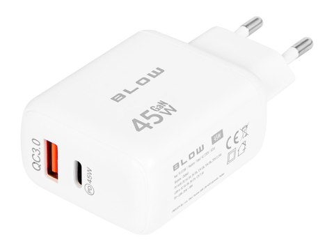 76-029# Ładowarka sieciowa gniazdo usb + usb-c pd 45w gan