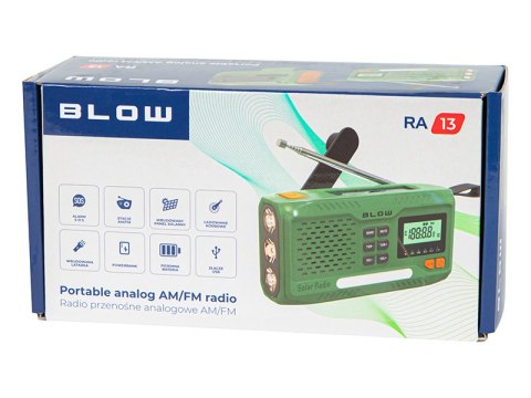 77-551# Radio przenośne analogowe am/fm blow ra13 solarne na korbkę
