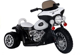 Motor na Akumulator Trójkołowy JT568 Policja Dla Dzieci Światło LED Czarny