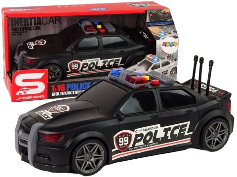 Auto Sportowe Otwierany Bagażnik Policja Światła Dźwięki Czarny 1:16