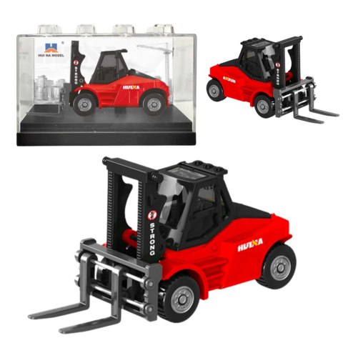 Wózek Widłowy Metalowy Model Kolekcjonerski Huina Czerwony 1:80