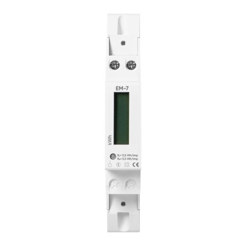 1-fazowy cyfrowy wskaźnik zużycia energii elektrycznej, 40A, 1 moduł, DIN TH-35mm