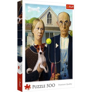 Puzzle - 500 - American Gothic: Psia Edycja - Trefl 37526