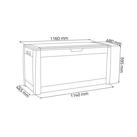 Skrzynia ogrodowa Boxe Rato 310L antracyt MBR310-S433