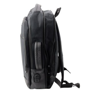 Plecak Biznesowy USB Kieszeń Na Laptopa Czarny 16L 45cm