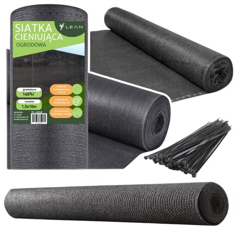 Siatka Cieniująca Na Ogrodzenie Płot Maskująca Szara 1.5M 10M 140g/m?