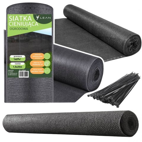 Siatka Cieniująca Na Ogrodzenie Płot Maskująca Szara 1.5M 25M 140g/m?