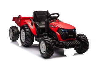 Traktor Na Akumulator HC-306 Czerwony Z Przyczepą 24V