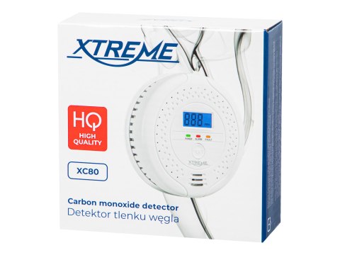50-633# Detektor czujnik czadu xc80 lcd biały 3xaa