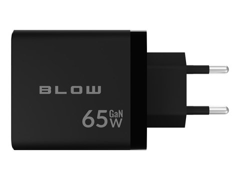 76-030# Ładowarka sieciowa lcd gniazdo usb + usb-cx2 pd 65w gan czarna watomierz