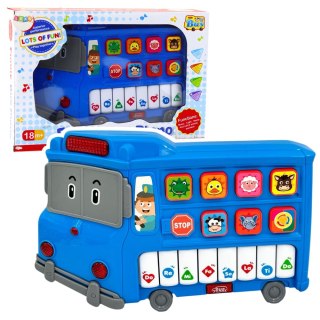 Pianinko Elektryczne Edukacyjne Dla Malucha Autobus Niebieski