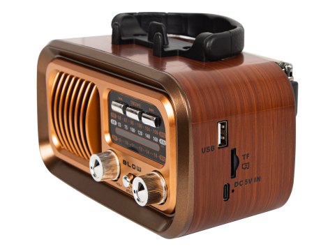 77-555# Radio przenośne analogowe am/fm bt blow ra16 solarne retro