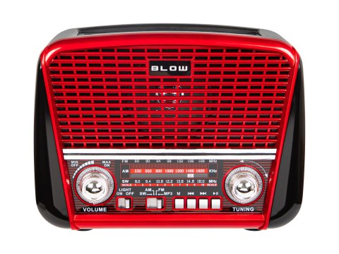 77-556# Radio przenośne analogowe am/fm bt blow ra17 solarne czerwone