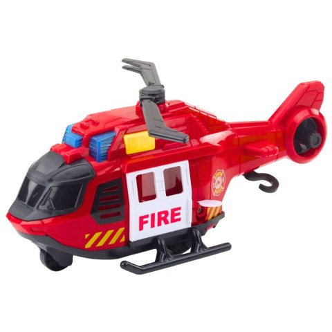 Helikopter Strażacki Z Dźwigiem Światła Dźwięki Czerwony