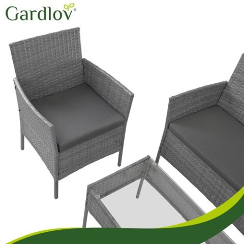 Meble ogrodowe rattanowe antracyt Gardlov 26907