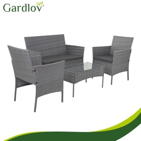 Meble ogrodowe rattanowe antracyt Gardlov 26907