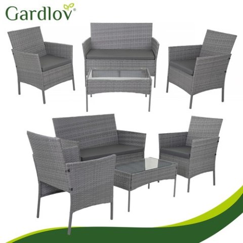 Meble ogrodowe rattanowe antracyt Gardlov 26907
