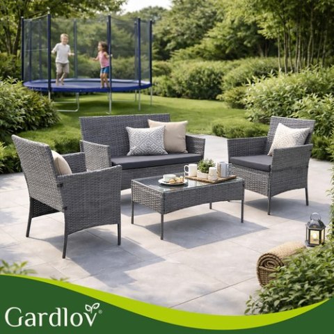 Meble ogrodowe rattanowe antracyt Gardlov 26907
