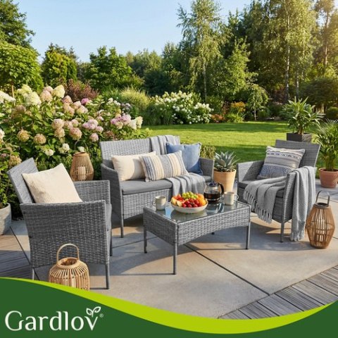 Meble ogrodowe rattanowe antracyt Gardlov 26907