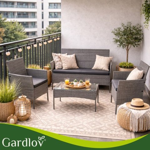 Meble ogrodowe rattanowe antracyt Gardlov 26907