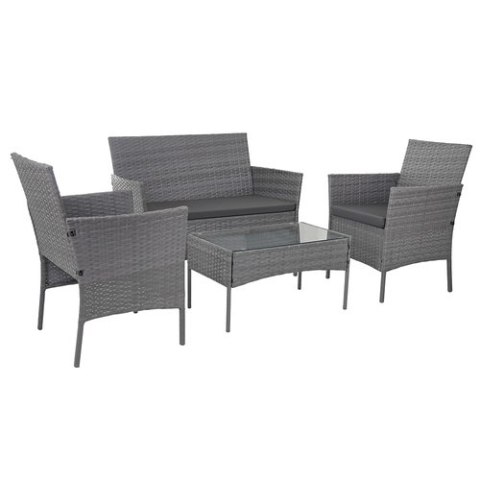Meble ogrodowe rattanowe antracyt Gardlov 26907
