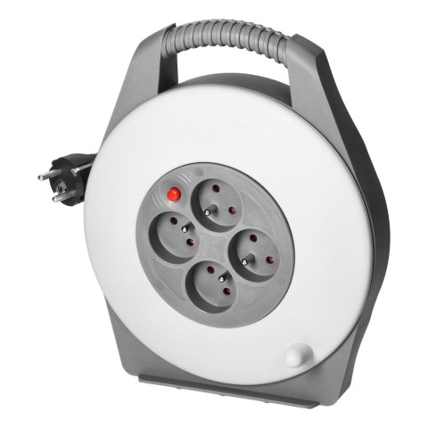 Przedłużacz bębnowy, 4 gniazda 2P+Z, kabel PVC H05VV-F 3x1mm2, długość 10m
