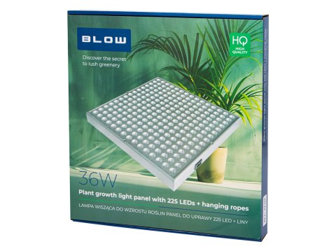 71-303# Lampa do wzrostu roślin panel do uprawy 225 led + liny 36w wisząca"