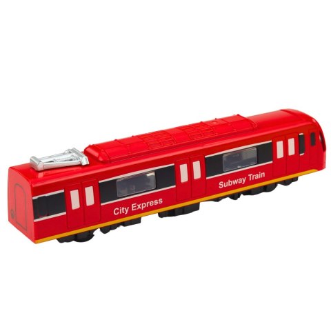 Metro Pociąg City Express Otwierane Drzwi Światła Dźwięki Czerwony