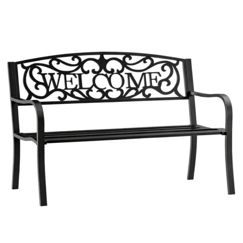 Ławka Ogrodowa Taras Ogród Park Metalowa Oparcie WELCOME Czarna 127 cm