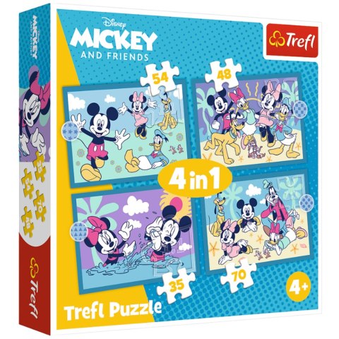 Puzzle - 4w1 (35, 48, 54, 70) - Zabawne zdarzenia Myszki Miki - Trefl 34669