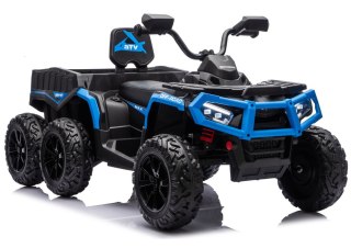 Quad Na Akumulator ATV 6 Kół Z Przyczepką JC606 24V 4x4 Niebieski