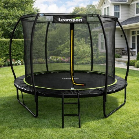Trampolina Ogrodowa LEAN Z Siatką Wewnętrzną Czarno-Zielona 252CM 8FT