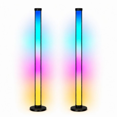 Lampy Podłogowe Smart Kolorowe Światła LED RGB Pilot Aplikacja 125cm 2 szt.